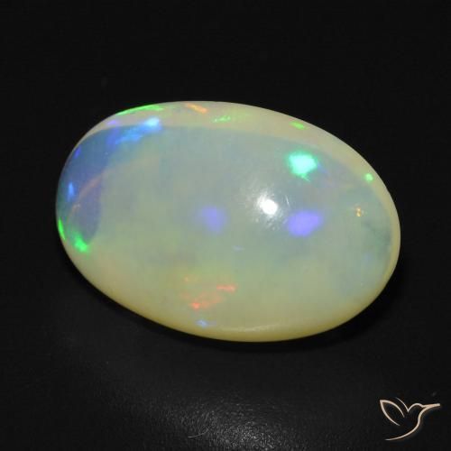 3.33 ct Multicolor Opal Stone, Natural Opal in Oval Cabochon Shape for Sale