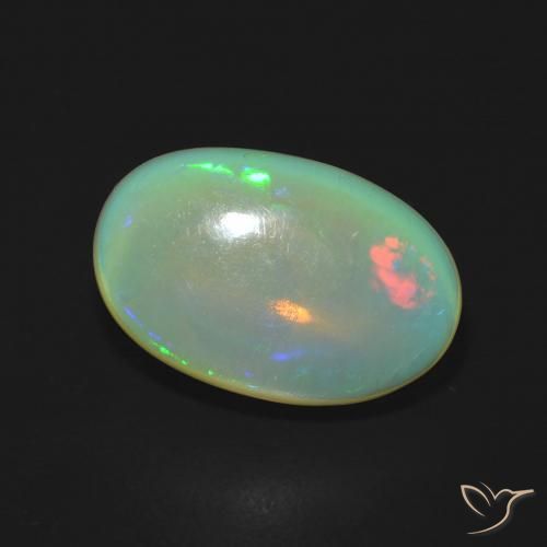 2.95 ct Multicolor Opal Stone, Natural Opal in Oval Cabochon Shape for Sale