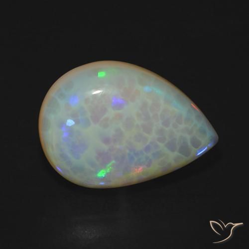 6.18 ct Multicolor Opal Stone, Natural Opal in Pear Cabochon Shape for Sale