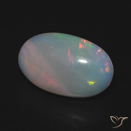 3.93 ct Multicolor Opal Stone, Natural Opal in Oval Cabochon Shape for Sale