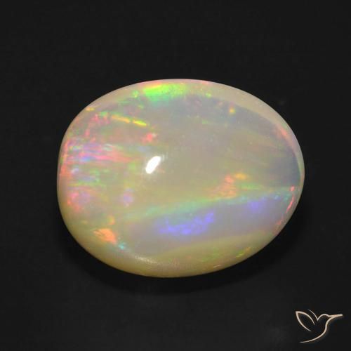 5.74ct Natural Multicolor Opal, Oval, Transparent