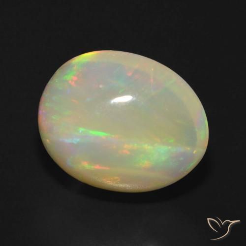 5.74 ct Multicolor Opal Stone, Natural Opal in Oval Cabochon Shape for Sale