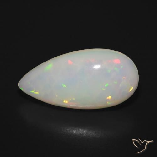 5.68ct Natural Multicolor Opal, Pear Shape, Translucent, Photo A