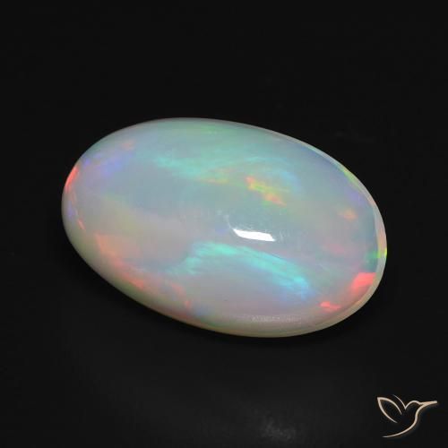 3.02 ct Multicolor Opal Stone, Natural Opal in Oval Cabochon Shape for Sale