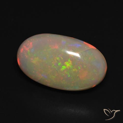 3.28 ct Multicolor Opal Stone, Natural Opal in Oval Cabochon Shape for Sale