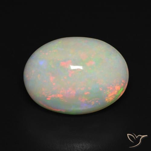 5.15 ct Multicolor Opal Stone, Natural Opal in Oval Cabochon Shape for Sale