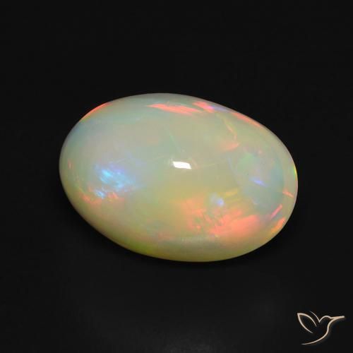 3.67 ct Multicolor Opal Stone, Natural Opal in Oval Cabochon Shape for Sale