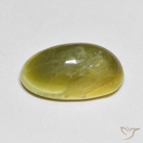 Opal Gemstone in 15 x 8.8 mm Size for Sale, Opal Stone in Yellowish Green Color