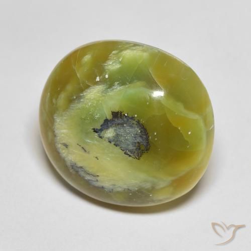 11.95 ct Green Opal Stone, Natural Opal in Oval Cabochon Shape for Sale