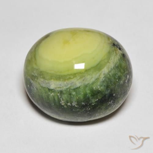14.39 ct Green Opal, 17.5 x 15.1 mm Oval Cut From Brazil, Photo A