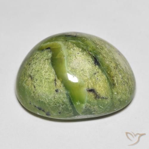 Opal Gemstone in 21 x 17 mm Size for Sale, Opal Stone in Earth Green Color