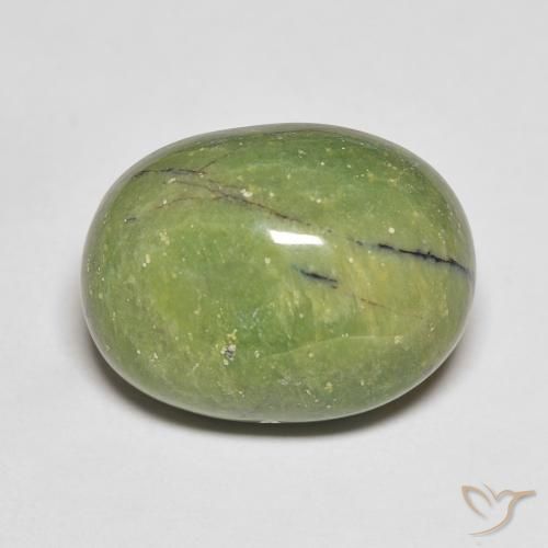 12.46 ct Green Opal, 18 x 13.7 mm Oval Cut From Brazil, Photo A