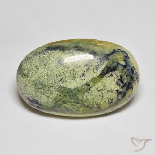 22.52 ct Green Opal Gemstone, Opal Gem in Oval Cabochon Shape for Sale.