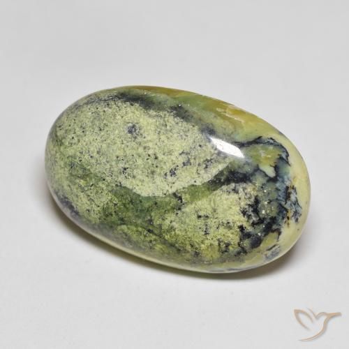 22.52 ct Green Opal Stone, Natural Opal in Oval Cabochon Shape for Sale