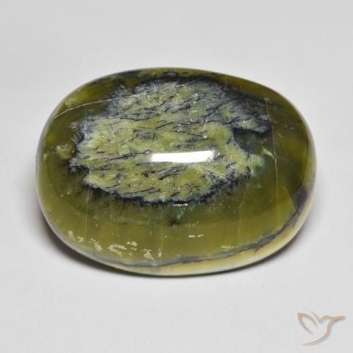 33.65ct Natural Warm Green Opal, Oval, Opaque