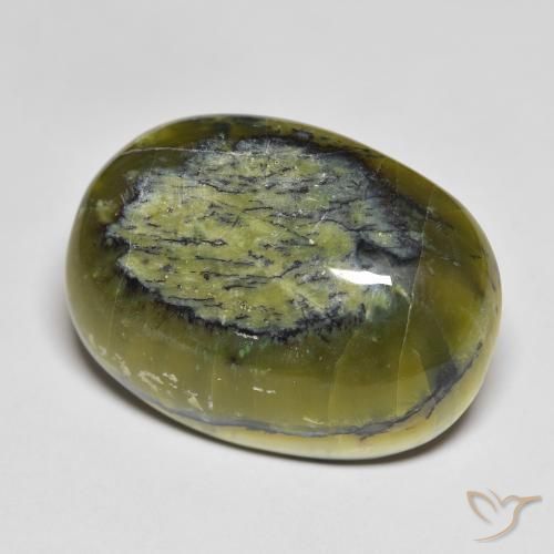 33.65 ct Green Opal Stone, Natural Opal in Oval Cabochon Shape for Sale