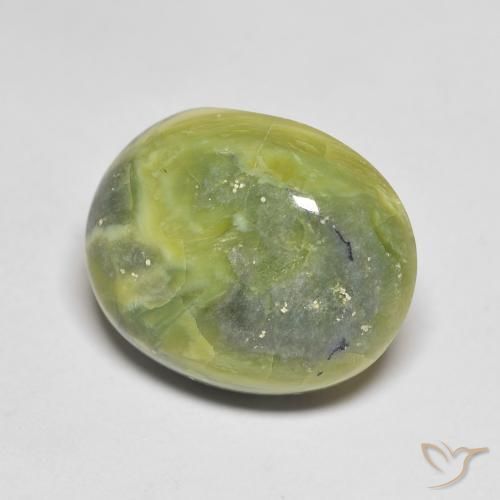 11.89 ct Green Opal Stone, Natural Opal in Oval Cabochon Shape for Sale