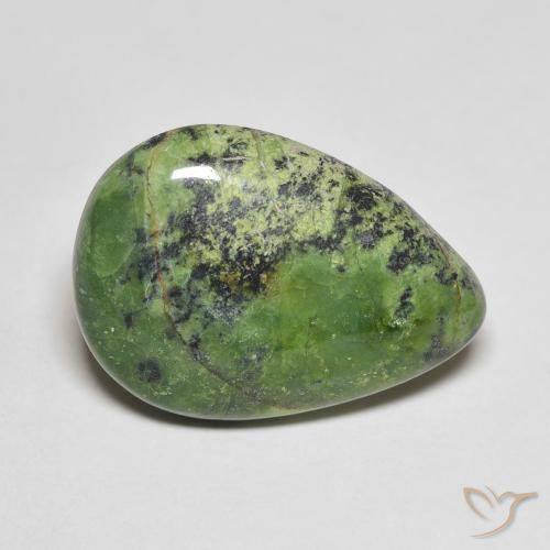 8.62 ct Green Opal Stone, Natural Opal in Pear Cabochon Shape for Sale