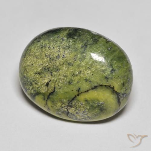 18.75 ct Green Opal Stone, Natural Opal in Oval Cabochon Shape for Sale