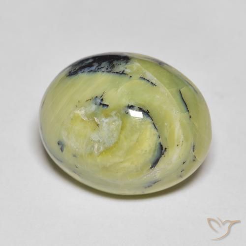 14.17 ct Green Opal Stone, Natural Opal in Oval Cabochon Shape for Sale