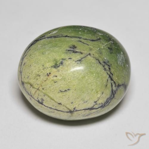 18.90ct Natural Medium Green Opal, Oval, Opaque, Photo A