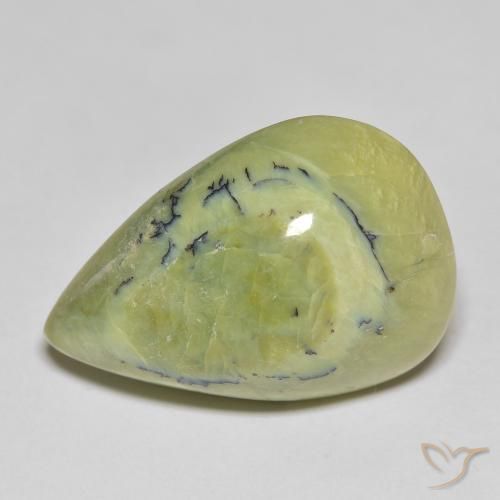 22.34ct Natural Yellowish Green Opal, Pear Shape, Opaque