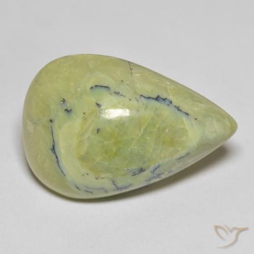 22.34 ct Green Opal Stone, Natural Opal in Pear Cabochon Shape for Sale