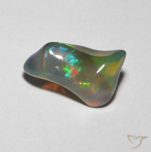 1.45 ct Multicolor Opal Stone, Natural Opal in Fancy Cabochon Shape for Sale