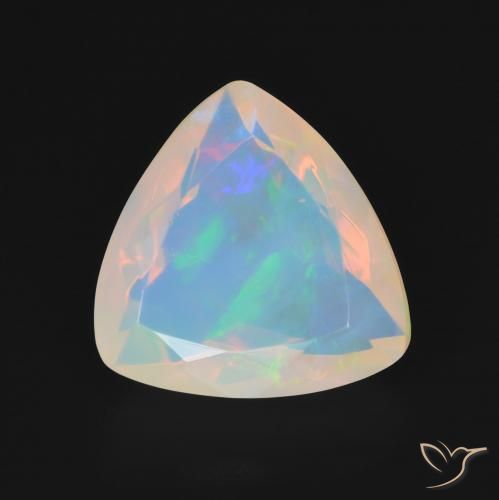 2.98ct Natural Multicolor Opal, Trillion, Transparent
