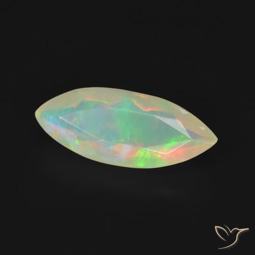 1.02 ct Multicolor Opal Stone, Natural Opal in Marquise Facet Shape for Sale