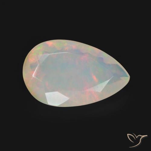 3.50 ct Multicolor Opal Stone, Natural Opal in Pear Facet Shape for Sale