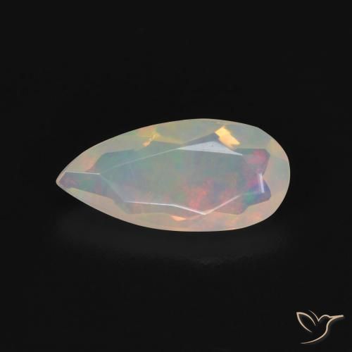 0.76ct Natural Multicolor Opal, Pear Shape, Transparent