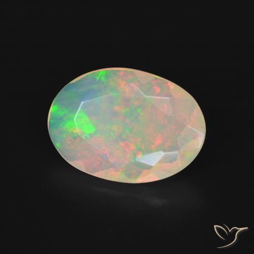 2.66 ct Multicolor Opal Stone, Natural Opal in Oval Facet Shape for Sale