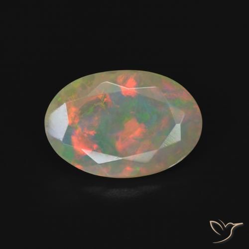1,73 ct ovaler mehrfarbiger Opal aus Australian, Größe 12,6 x 8,6mm, Garantiert natürlicher Edelstein, Transparent Reinheit, 1 Stück Opal in Mehrfarbig Farbe, Mohs-Härte von 5,5 - 6,5, Oktober Geburtsstein, Photo A