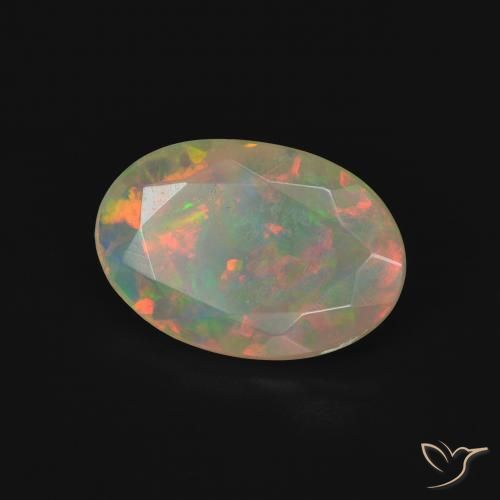 1.73 ct Multicolor Opal Stone, Natural Opal in Oval Facet Shape for Sale