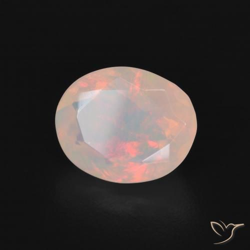 1.20 ct Multicolor Opal Stone, Natural Opal in Oval Facet Shape for Sale