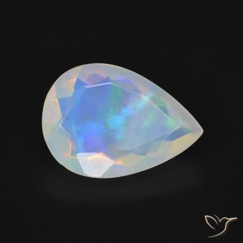 3.01 ct Multicolor Opal Stone, Natural Opal in Pear Facet Shape for Sale
