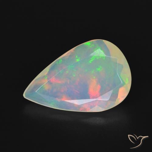 2,5 ct birnenschliff mehrfarbiger Opal aus Australian, Größe 15,8 x 10,2mm, natürlicher Edelstein, Transparent Reinheit, 1 Stück birnenschliff Opal, Mohs-Härte von 5,5 - 6,5 , Symbolisiert Liebe, Leidenschaft, Verlangen, Photo A