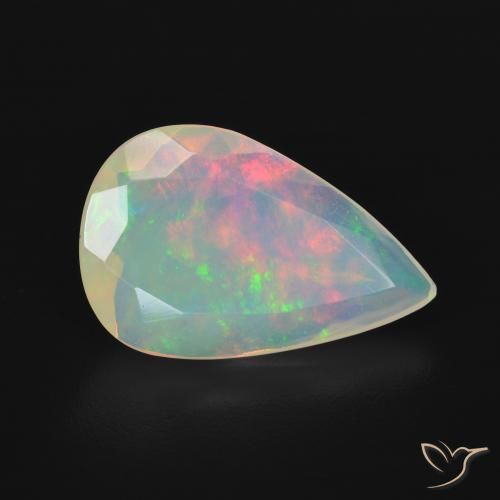 2.50 ct Multicolor Opal Stone, Natural Opal in Pear Facet Shape for Sale