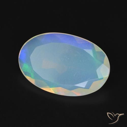 3.40 ct Multicolor Opal Stone, Natural Opal in Oval Facet Shape for Sale