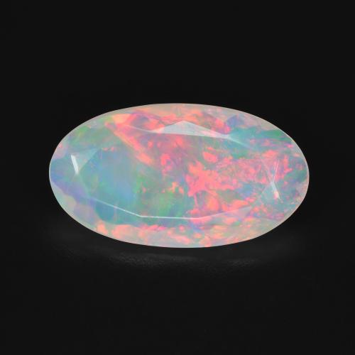 Opale Ovale sfaccettato da 2,72 ct dall'Australia, dimensione 16,5 x 9,2mm, purezza Transparent, pietra preziosa naturale non trattati, Opale 1pc in colore Multicolore, durezza Mohs di 5,5 - 6,5, Anno della pietra preziosa del serpente, Photo A