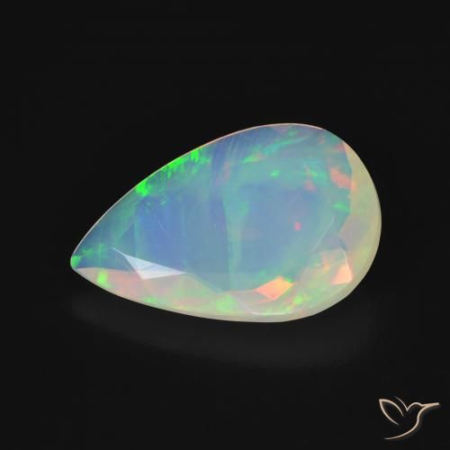 2.54 ct Multicolor Opal Stone, Natural Opal in Pear Facet Shape for Sale