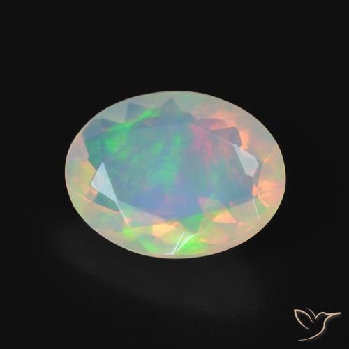 11,2 x 8,7mm Opale multicolore Ovale sfaccettato dall'Australia, peso di 1,87 ct, pietra preziosa naturale non trattati in purezza Transparent, Opale 1pz - il colore è Multicolore, durezza Mohs di 5,5 - 6,5, Pietra di Cupido, Photo A