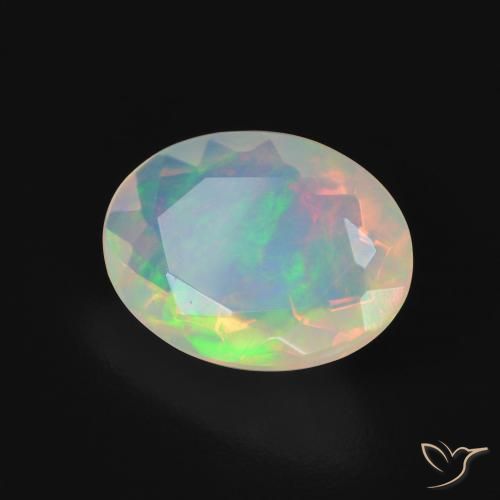 1.87 ct Multicolor Opal Stone, Natural Opal in Oval Facet Shape for Sale