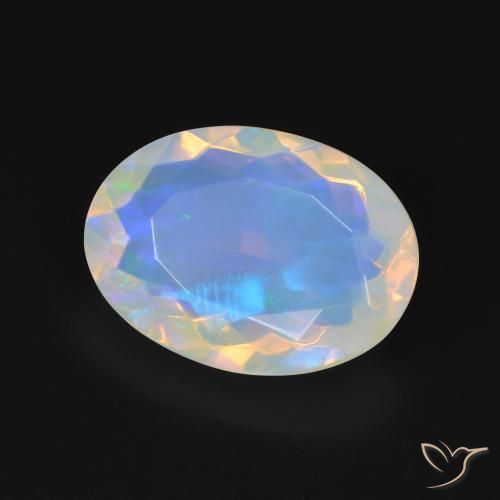 4.41 ct Multicolor Opal Stone, Natural Opal in Oval Facet Shape for Sale