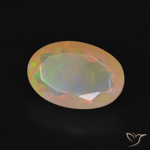 3.78 ct Multicolor Opal Stone, Natural Opal in Oval Facet Shape for Sale