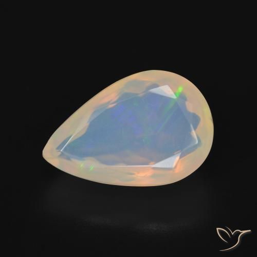 16,8 x 11,1mm Opale multicolore Sfaccettatura a pera dall'Australia, peso di 5,5 ct, pietra preziosa naturale non trattati in purezza Transparent, Opale 1pz - il colore è Multicolore, durezza Mohs di 5,5 - 6,5, Pietra zodiacale Bilancia, Photo A