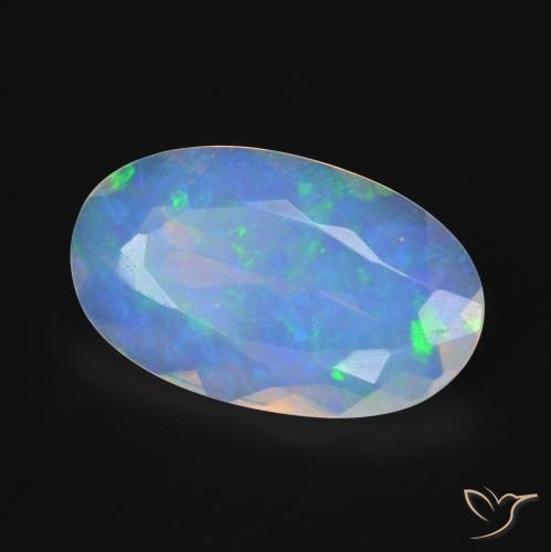 5.88 ct Multicolor Opal Stone, Natural Opal in Oval Facet Shape for Sale