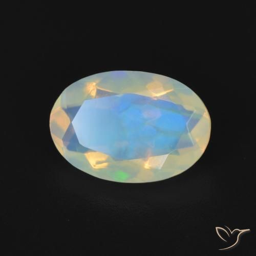 1.21 ct Multicolor Opal Stone, Natural Opal in Oval Facet Shape for Sale