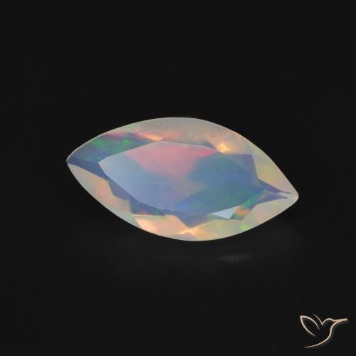1.31 ct Multicolor Opal Stone, Natural Opal in Marquise Facet Shape for Sale
